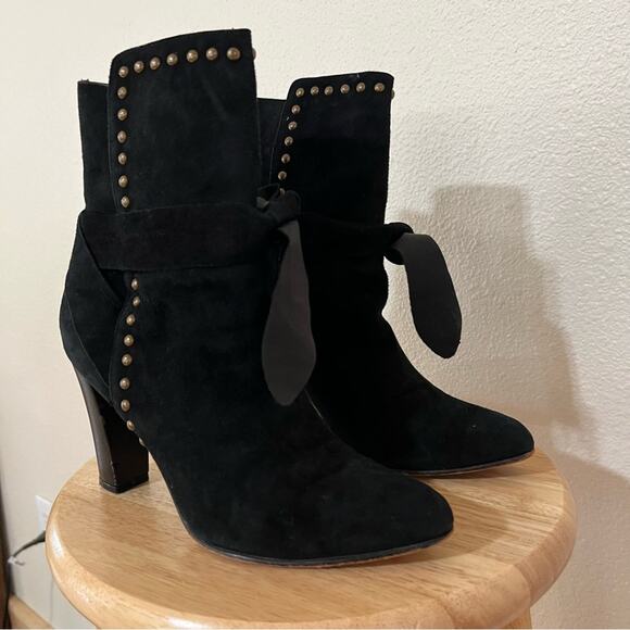 Ulla Johnson Aggie studded boot bootie in Jet Suede 39 - Picture 1 of 9
